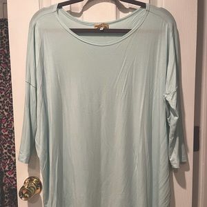 Piko light teal 3/4 sleeve tunic shirt. Has only been worn twice!